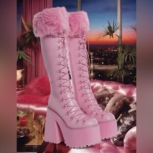 🩷DOLLSKILL SUGAR THRILLZ DOLLISH DELIGHT PLATFORM BOOTS🩷